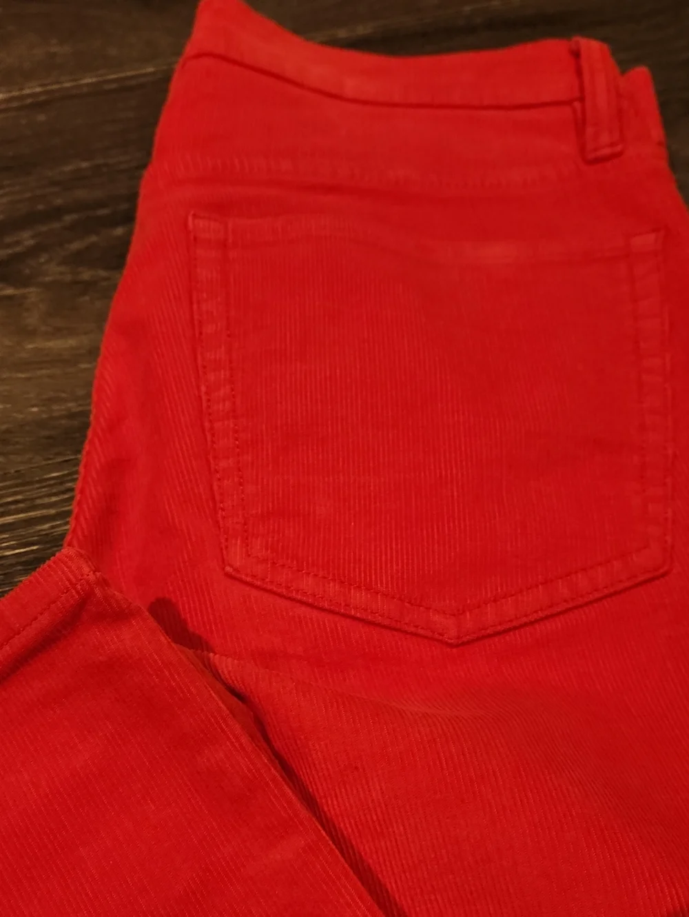 ❤️ J CREW HIGH RISE VINTAGE SLIM STRAIGHT CORDUROY PANTS / JEANS, RED, 4 (27)